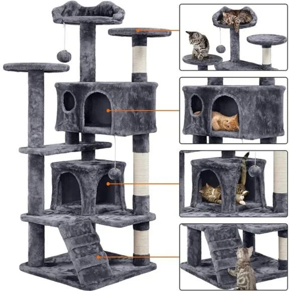 Cat Tree Tower Condo Furniture Scratch Post for Kittens Pet House Play, 54"